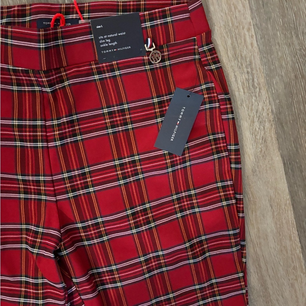 Tommy Hilfiger Red Plaid Pants Sz L NWT - Picture 3 of 7
